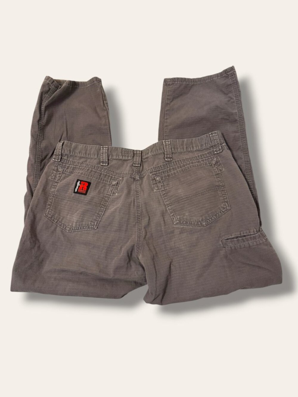 Wrangler Riggs Work Pants Mens 38 Regular Brown Ripstop Cotton Utility Carpenter